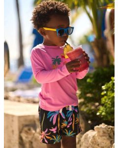 Infant and Toddler Boy's Chubbies Black Light Nights Boardshorts