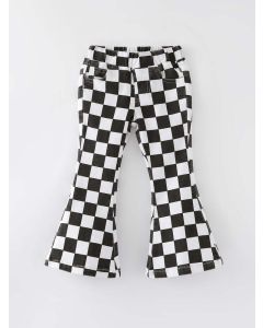 Girl's Rylee Faith Design Black And White Flare Pants