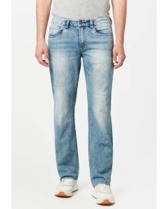 Men's Buffalo Relaxed Straight Driven Jeans in Sandblasted Light Blue