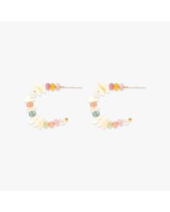Mother Of Pearls Chip And Mixed Bead Earrings