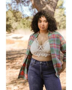 Women's Leto Padded Crochet Lace Bralette Plus Size