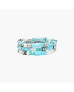 Pura Vida Mixed Bead Stretch Ring Set 3
