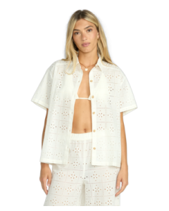 Women's Billabong Eyelet Crush Short-Sleeve Woven Shirt