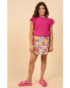 Youth Girl's Sadie And Sage Tween Nature's Palette Mini Skirt With Ruffle Hem