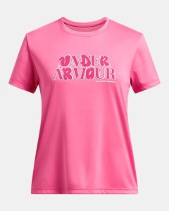 Youth Girl's Under Armour Tech Wordmark Short Sleeve